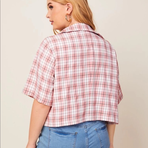 New pink and white half-sleeve top - Picture 3 of 7